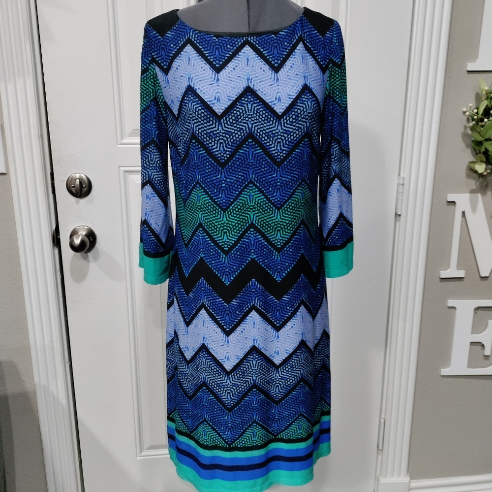 Jessica H. Chevron print cocktail dress women's size 6